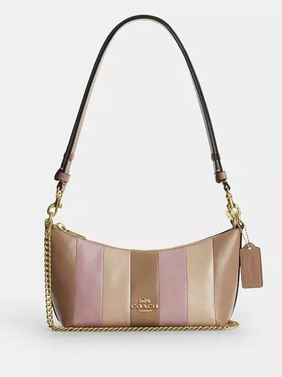 Coach Handbags - Coach Caitlin With Striped Patchwork & Adjustable Strap